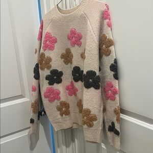 BiBi Floral Women's Sweater - Pink, Brown, Darker Gray